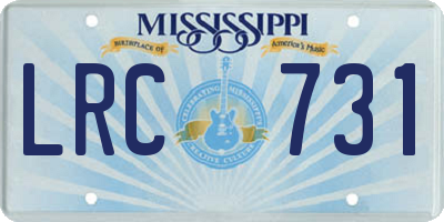 MS license plate LRC731