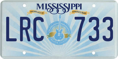 MS license plate LRC733