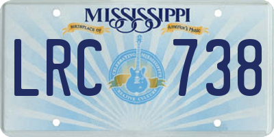 MS license plate LRC738
