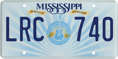MS license plate LRC740