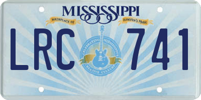 MS license plate LRC741