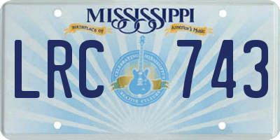 MS license plate LRC743