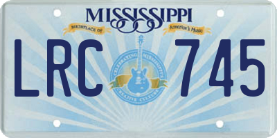 MS license plate LRC745