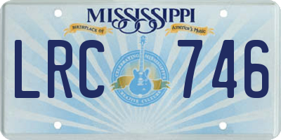 MS license plate LRC746