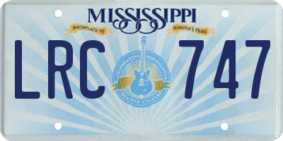 MS license plate LRC747