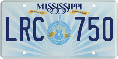 MS license plate LRC750