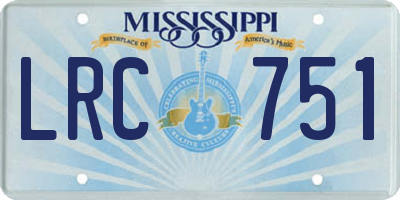 MS license plate LRC751