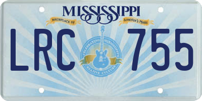 MS license plate LRC755
