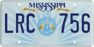 MS license plate LRC756