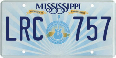 MS license plate LRC757