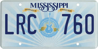 MS license plate LRC760