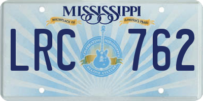 MS license plate LRC762