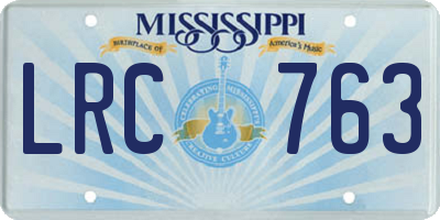 MS license plate LRC763