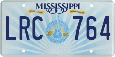MS license plate LRC764
