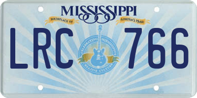 MS license plate LRC766