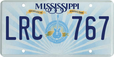 MS license plate LRC767