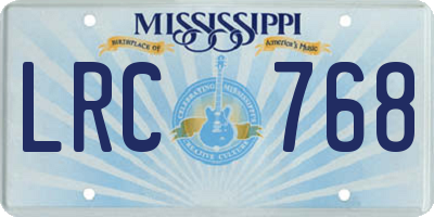 MS license plate LRC768