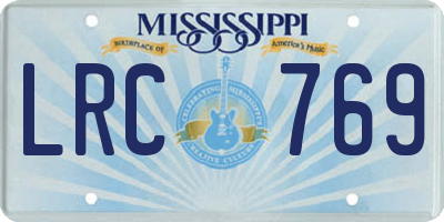 MS license plate LRC769
