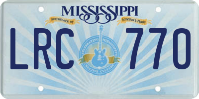 MS license plate LRC770