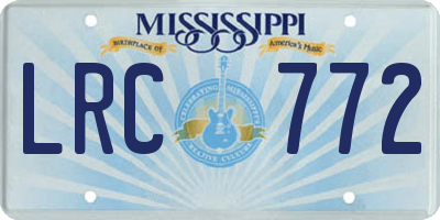 MS license plate LRC772