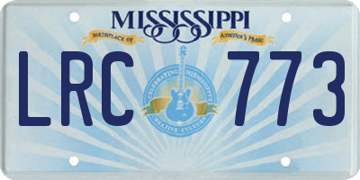 MS license plate LRC773