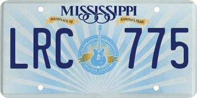 MS license plate LRC775