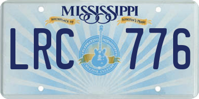 MS license plate LRC776