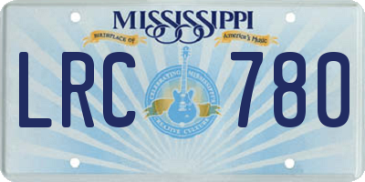 MS license plate LRC780
