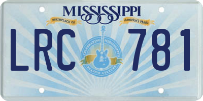 MS license plate LRC781