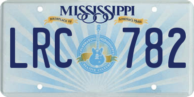 MS license plate LRC782