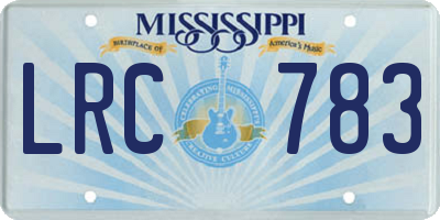 MS license plate LRC783
