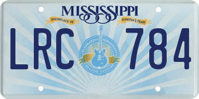 MS license plate LRC784