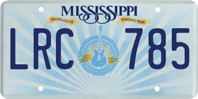MS license plate LRC785