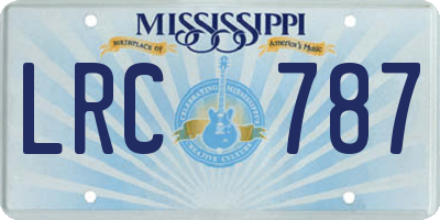 MS license plate LRC787