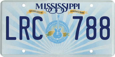 MS license plate LRC788
