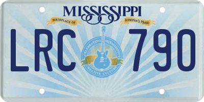 MS license plate LRC790
