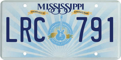 MS license plate LRC791