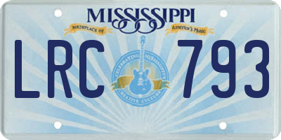 MS license plate LRC793