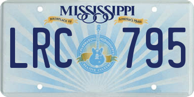 MS license plate LRC795