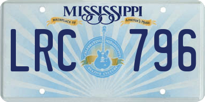 MS license plate LRC796