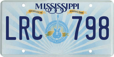 MS license plate LRC798