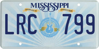 MS license plate LRC799