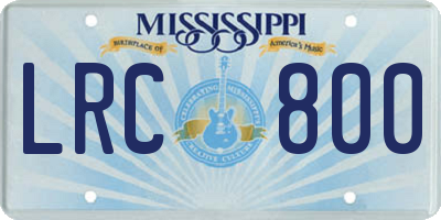 MS license plate LRC800