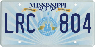 MS license plate LRC804
