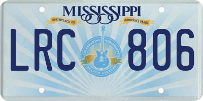 MS license plate LRC806