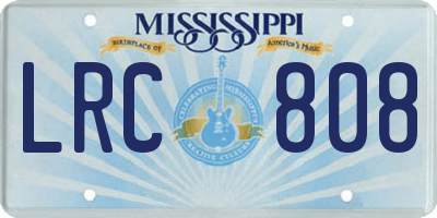 MS license plate LRC808
