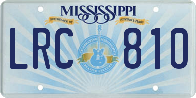 MS license plate LRC810