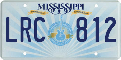 MS license plate LRC812