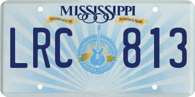 MS license plate LRC813