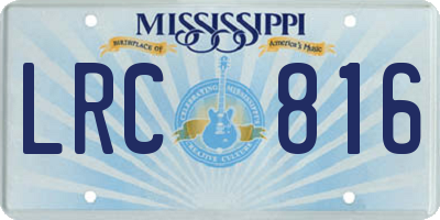 MS license plate LRC816